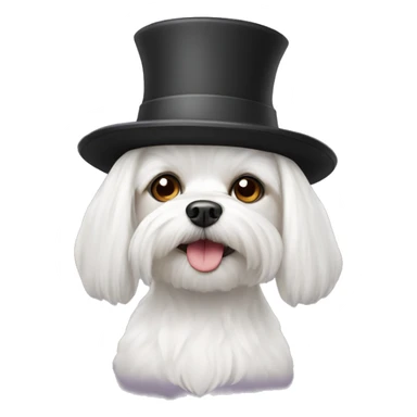 maltese dog with hat sticker