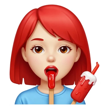 Girls licks popsicle  sticker