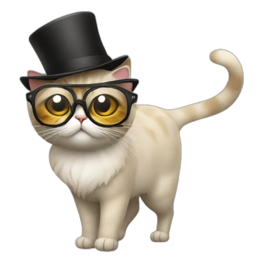 Un chat riche avec des lunettes de solei sticker