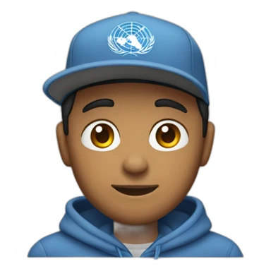 Un chico con sudadera, cabello un poco largo y gorra para atras sticker