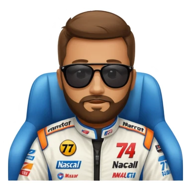 bearded lawyer driving a nascar number 74 sticker