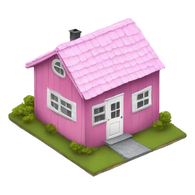 Small pink shack white roof sticker