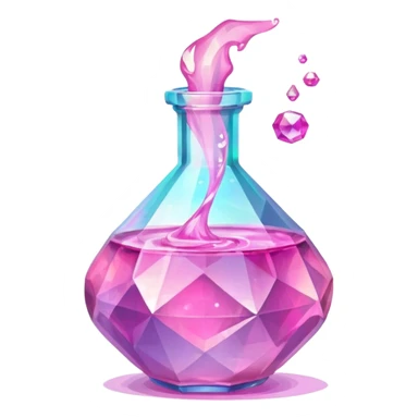 pink Magic Fantasy Potion, Glass Low Poly sticker