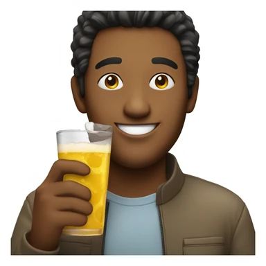 Happy guy enjoying drink sticker