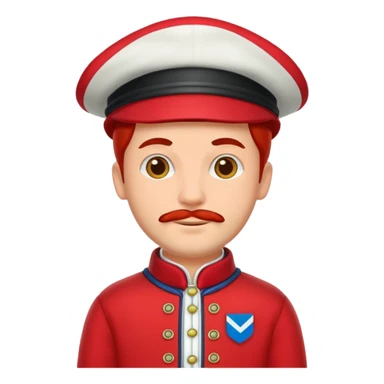 man with red dutch clothing sticker