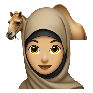 Hijab girl with camel that wears black mask sticker