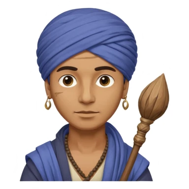 Man + turban + staff,Desert Nomads. sticker