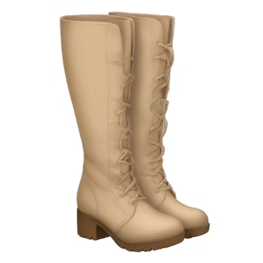 pair of beige chunky knee high boots sticker