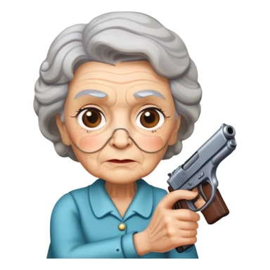 Granny with gun sticker