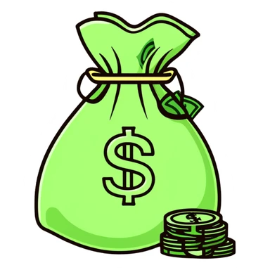 Money bag with yuan symbol sticker