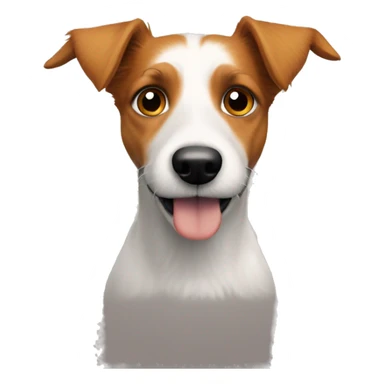 Long haired jack Russel, tan colour, mainly black, ginger face, ginger ears, ginger slegs sticker
