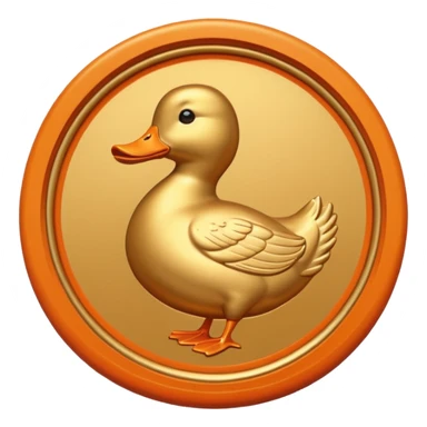 Wax Seal of approval with orange duck   sticker