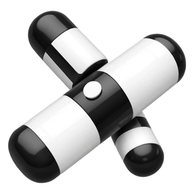 Minimalistic futuristic white&black pills pack emoji, black and white, flat vector design, high-tech clean UI icon sticker