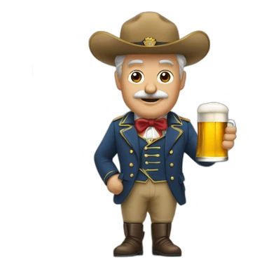 le colonel moutarde et son cashmere et sa pinte de bière sticker