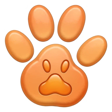 a very light pale pastel apricot pawprint sticker