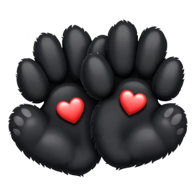 two black puppy paws with a black heart around them sticker