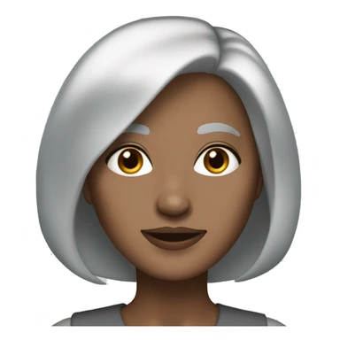 Grey haired lady w medium length bob, brown eyes, white skin sticker