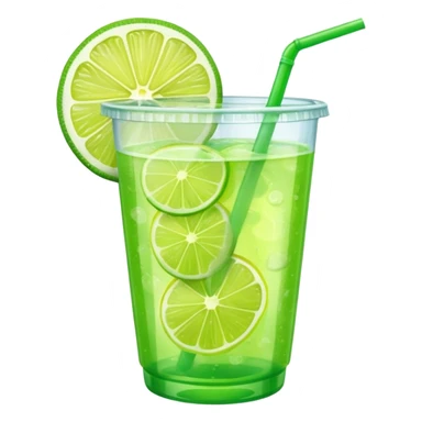 green lemonade in a plastic cup sticker