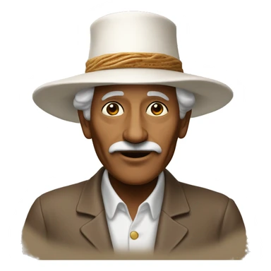 God ussop; 80 years old ;proud;brown man with bread; very long nose; long white hat sticker
