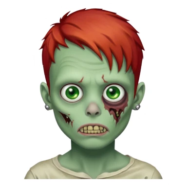 Zombie boy red hair two nose piercing sticker