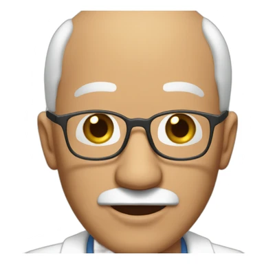 bald latin doctor  without mustache with glasses elderly man sticker