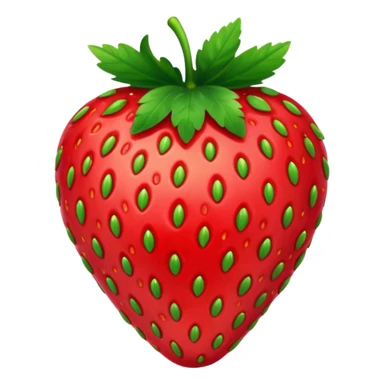 one strawberry 🍓 and red kiss 💋 fashioned stylish little emoji for “slay” reaction. subject. less details. lips with pattern of strawberry with leaf on top  sticker