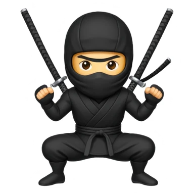 Black Ninja emoji with MB written on it sticker