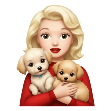 Marilyn Monroe, with cute dog sticker
