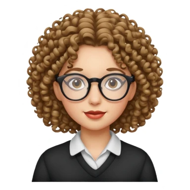 Gay girl with curly hair and glasses sticker
