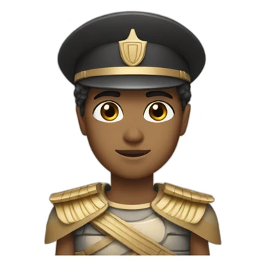 egyptian with white skin brown eyes soldier sticker