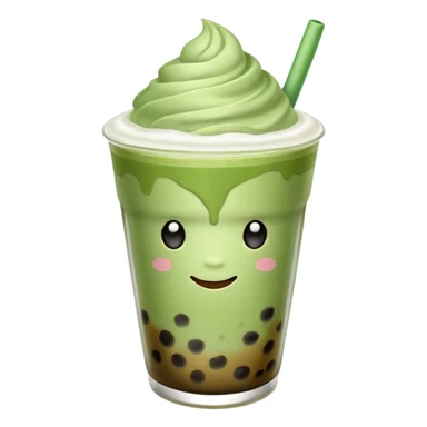matcha latte with boba and ice without sticks for drinking and add a lil coffee  sticker