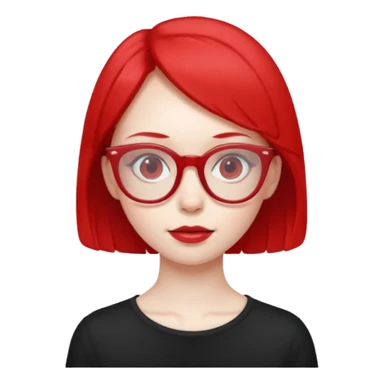 Una niña rara con anteojos rojos extra delgada y fea sticker