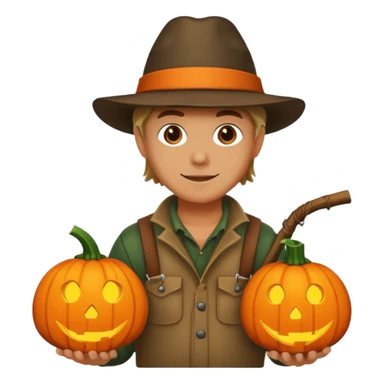 Hunter With Jack o Lantern sticker