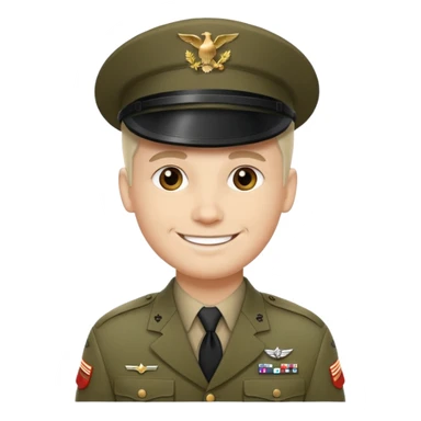make a dashing US soldier with white, natural and slightly older skin sticker