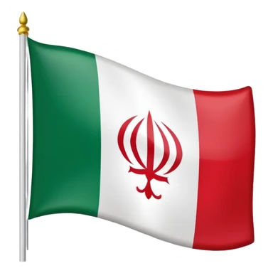 square iranian flag green white and red  sticker
