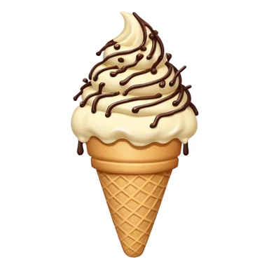 Vanilla ice cream cone with chocolate sprinkles sticker
