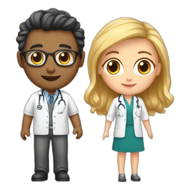 Young Neurologist and gynecologist in love sticker