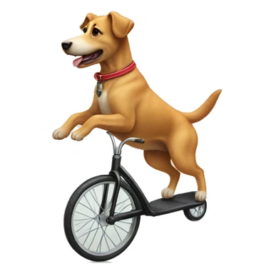 A dog riding a unicycle  sticker