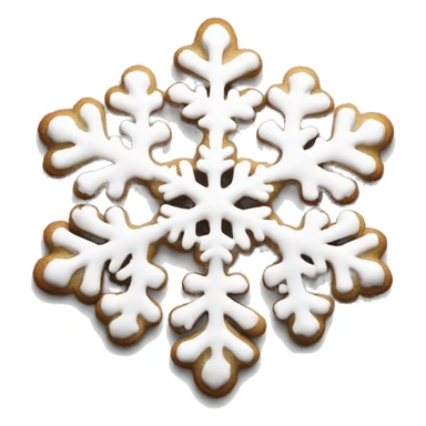 White aesthetic clean Christmas cookie snowflake sticker