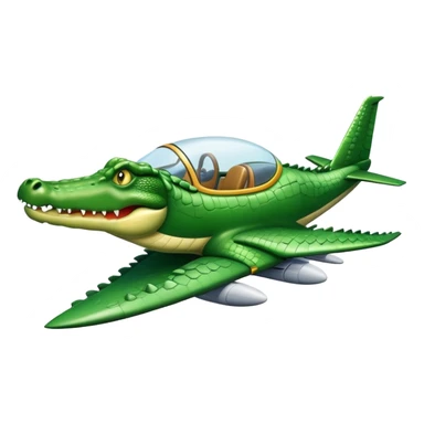 Crocodile flying an airplane sticker