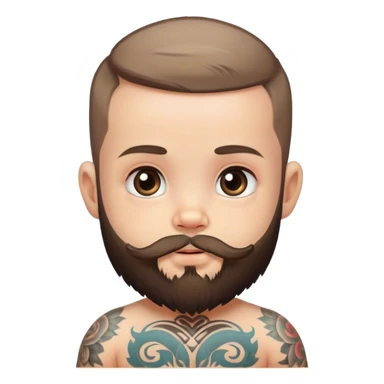Baby with a beard and tattoos sticker