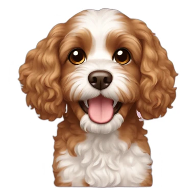 Cavapoo dog brown girl happy sticker