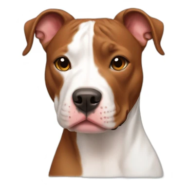 Pit bull mix with red hair and a white stripe on its face sticker