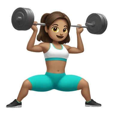 3 brunette girls doing weightlifting with a barbell sticker