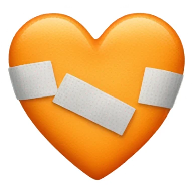 light orange heart with band-aid sticker