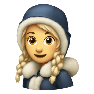 girl wearing russian ushanka hat sticker