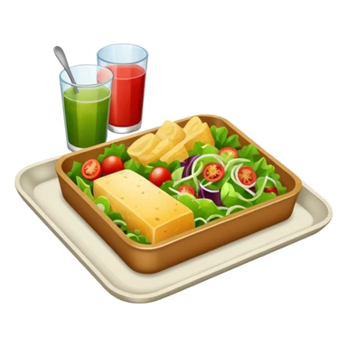 rectangle tray meal with  salad sticker