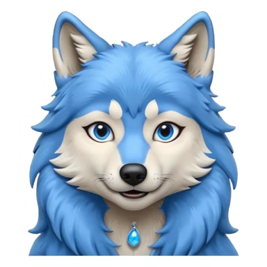 A female feminine blue wolf  sticker