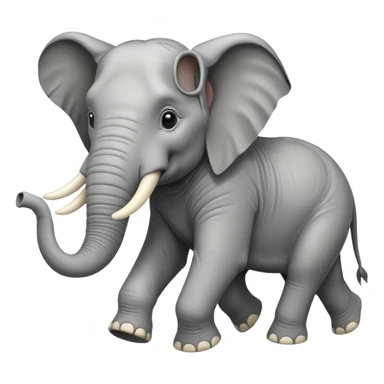 High resolution of a running elephant sticker