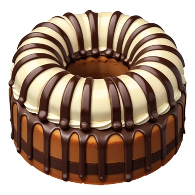 Snickers Bundt cake with only white frosting stripes  sticker